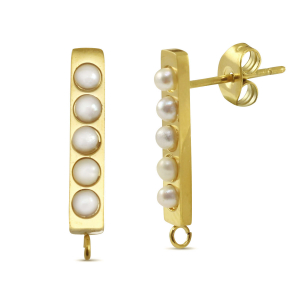 Ohrringe / Ohrstecker aus Stainless Steel - Rostfreiem Stahl Perlen mit &Ouml;se Gold