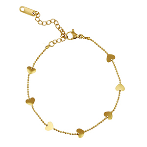 Armb&auml;nder aus Stainless Steel - Rostfreiem Stahl Herz Gold