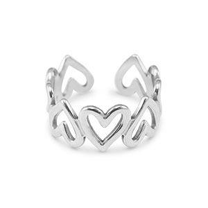 Ringe aus Stainless Steel - Rostfreiem Stahl Herz Silver