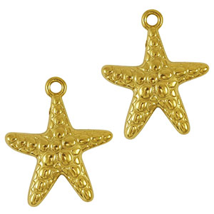 Stainless Steel - Rostfrei Stahl Anh&auml;nger Seestern Gold
