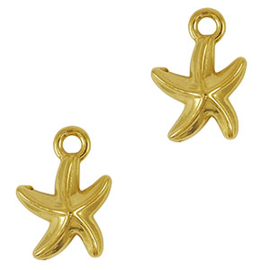 Stainless Steel - Rostfrei Stahl Anh&auml;nger Seestern Gold