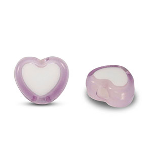 Acryl Perlen Herz Lilac