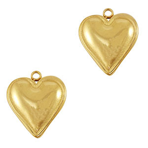 Stainless Steel - Rostfrei Stahl Anh&auml;nger Herz Gold