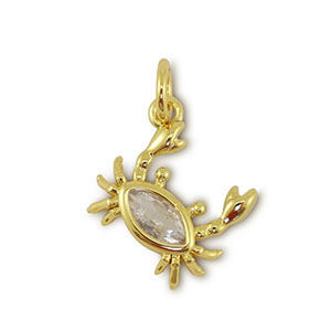 Brass TQ Metall Anh&auml;nger Krabbe Gold