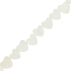 Muschel Perlen Herz Off white