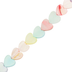 Muschel Perlen Herz Multicolour pastel