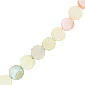 Muschel Perlen Flach Rund Multicolour pastel