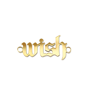 Stainless Steel - Rostfrei Stahl Anh&auml;nger Zwischenst&uuml;ck ''wish'' Gold