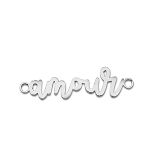 Stainless Steel - Rostfrei Stahl Anh&auml;nger Zwischenst&uuml;ck ''amour'' Silver