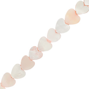 Muschel Perlen Herz Light pink