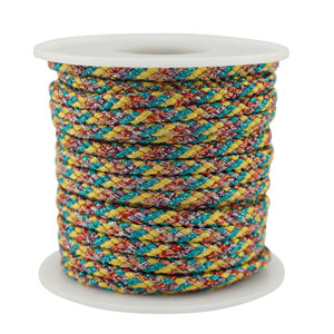 Trendy Kordel geflochten 3.5mm Yellow-green-red