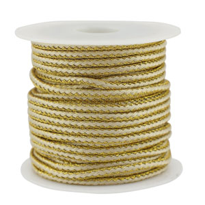 Trendy Kordel geflochten 2.3mm Off white-gold