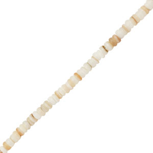 Muschel Perlen Disc White-sand brown