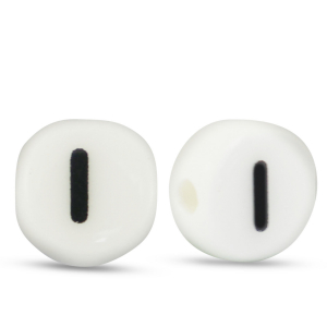 Buchstaben Perlen aus Keramik I White-black