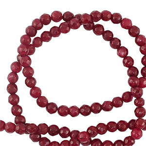 Naturstein Perlen 3mm Facett geschliffen Bordeaux red