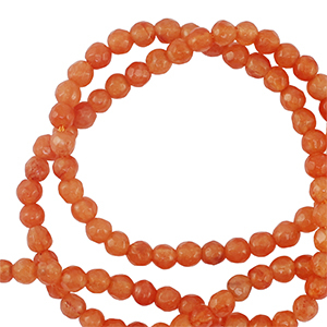 Naturstein Perlen 3mm Facett geschliffen Orange