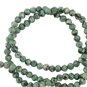 Naturstein Perlen 3mm Facett geschliffen Greenish grey