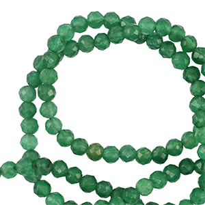 Naturstein Perlen 3mm Facett geschliffen Dark green