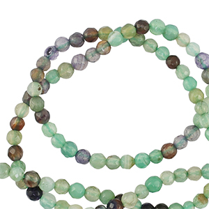 Naturstein Perlen Quarz 3mm Facett geschliffen Multicolour green