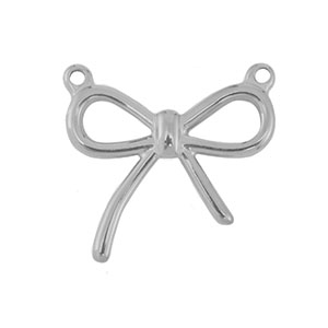 Stainless Steel - Rostfrei Stahl Anh&auml;nger Schleife Silver