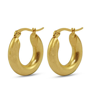 Ohrringe aus Stainless Steel - Rostfreiem Stahl Creolen 20mm Gold
