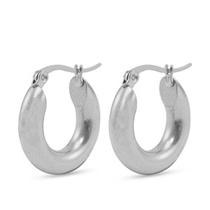 Ohrringe aus Stainless Steel - Rostfreiem Stahl Creolen 20mm Silver