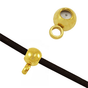 Stainless Steel - Rostfrei Stahl Schmuckzubeh&ouml;r Smart-Stopperperlen mit &Ouml;se Gold