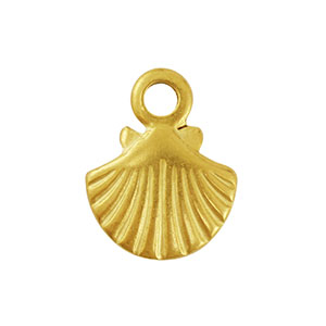 Stainless Steel - Rostfrei Stahl Anh&auml;nger Muschel Gold