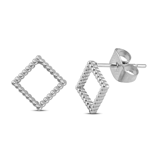 Ohrringe / Ohrstecker aus Stainless Steel - Rostfreiem Rhombus Silver
