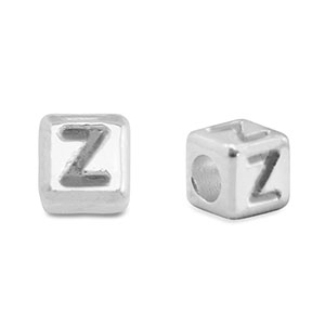 Metall Perlen Buchstabe DQ Z Antik silber (Nickelfrei)