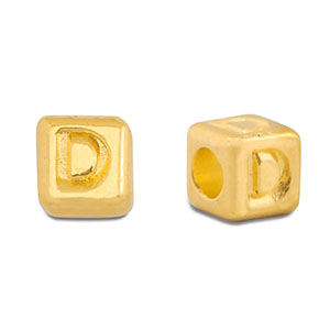 Metall Perlen Buchstabe DQ D Gold (Nickelfrei)