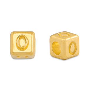Metall Perlen Buchstabe DQ 0 Gold (Nickelfrei)