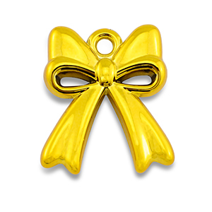 Acryl Anh&auml;nger Schleife Golden yellow