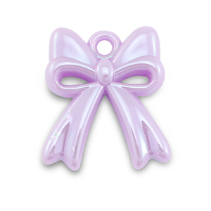Acryl Anh&auml;nger Schleife Lilac purple-pearl shine coating
