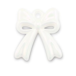 Acryl Anh&auml;nger Schleife White-pearl shine coating