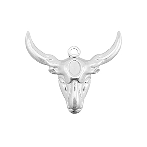 Stainless Steel - Rostfrei Stahl Anh&auml;nger Texas-Langhornsch&auml;del Silver