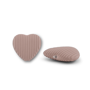 Acryl Perlen Herz Taupe brown