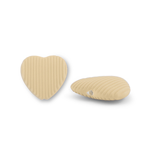 Acryl Perlen Herz Sand brown