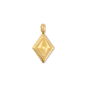Stainless Steel - Rostfrei Stahl Anh&auml;nger Rhombus Gold
