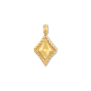 Stainless Steel - Rostfrei Stahl Anh&auml;nger Rhombus Gold