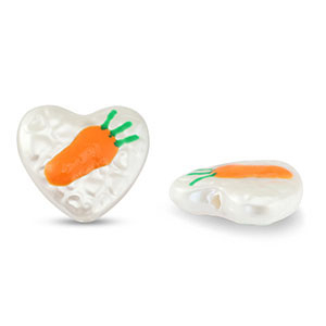 Acrylperlen Herz mit Karotte Pearl-orange-green