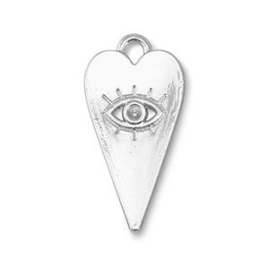 Metall Anh&auml;nger Herz Auge der Vorsehung Silver