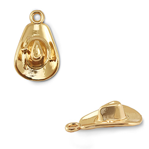 Metall Anh&auml;nger Cowboyhut Gold
