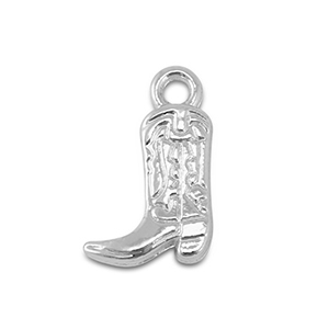 Metall Anh&auml;nger Cowboystiefel Silver
