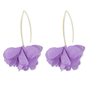 Trendy Ohrringe Chiffon Blume Lavender-gold