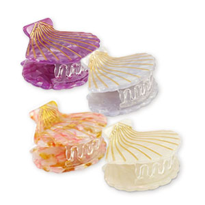 Mixed-haaraccessoires haarklemmen Muschel Gold-purple