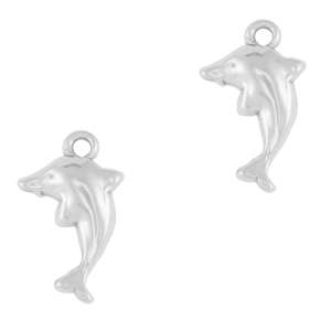 Stainless Steel - Rostfrei Stahl Anh&auml;nger Delfin Silver