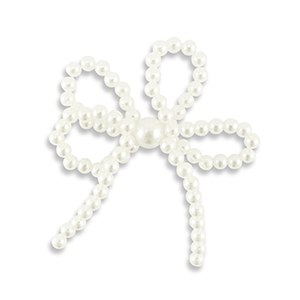 Statement-Anh&auml;nger Perlen Doppelt Schleife Pearl white