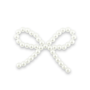 Statement-Anh&auml;nger Perlen Schleife Pearl white