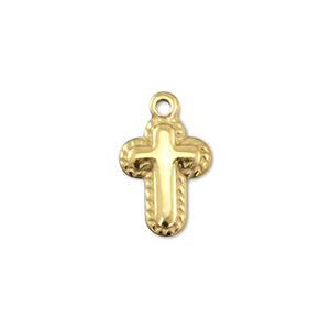 Stainless Steel - Rostfrei Stahl Anh&auml;nger Kreuz Gold